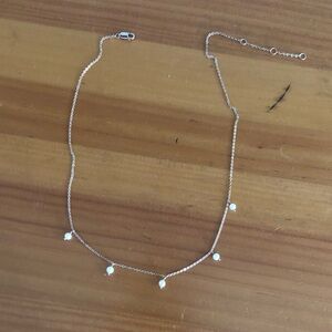 Made by Mary five floating pearls gold necklace